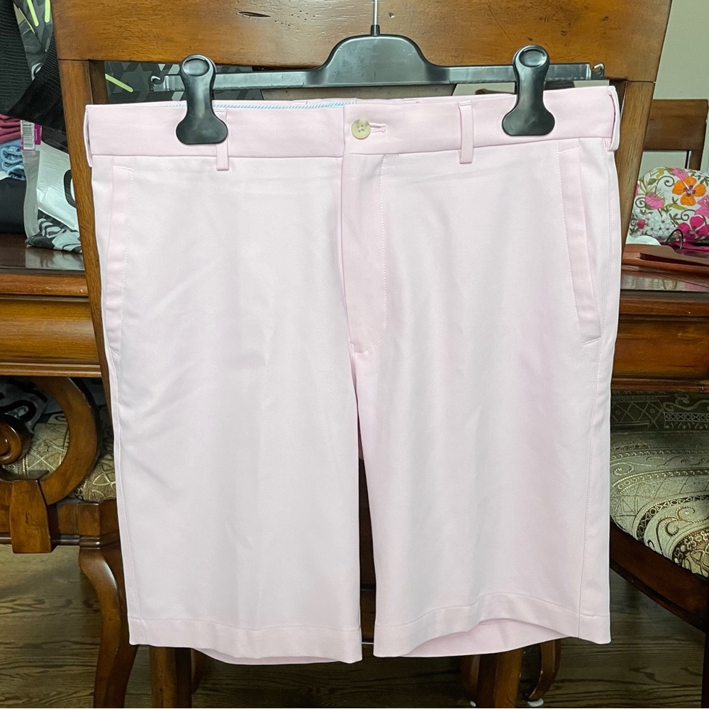 Peter Millar light pink golf shorts